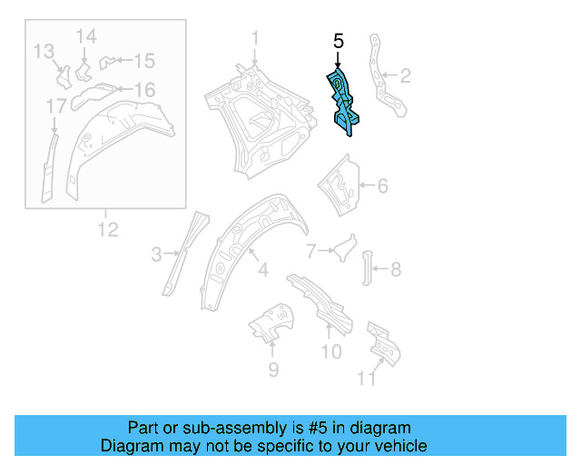 Tail Lamp Pocket Inner Reinforced 5NL-813-332-A