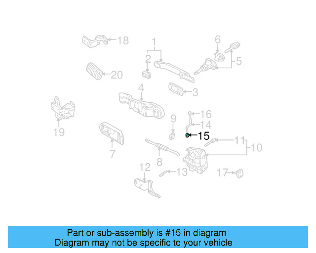 Door Lock Rod Clip 3B0-837-861-A - View 17