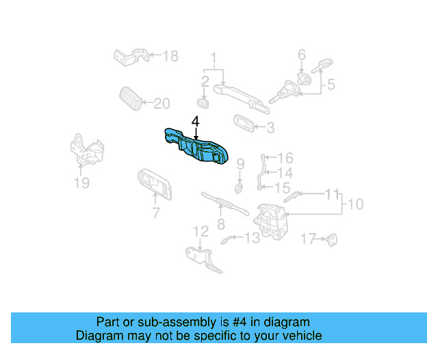 Exterior Door Handle Base 3B0-837-885-K - View 6