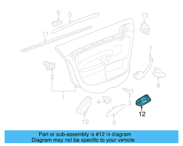 Door Interior Reflector 1K0-947-419-A - View 7