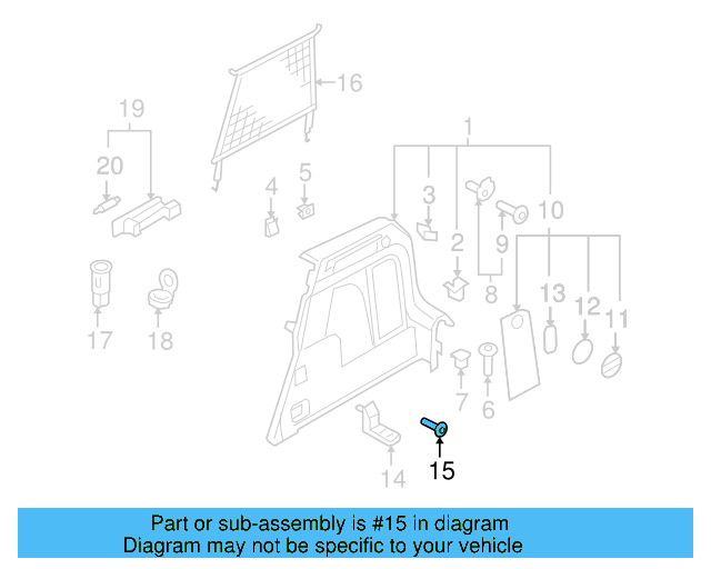 Tie Down Hook Screw N-105-922-01 - View 3