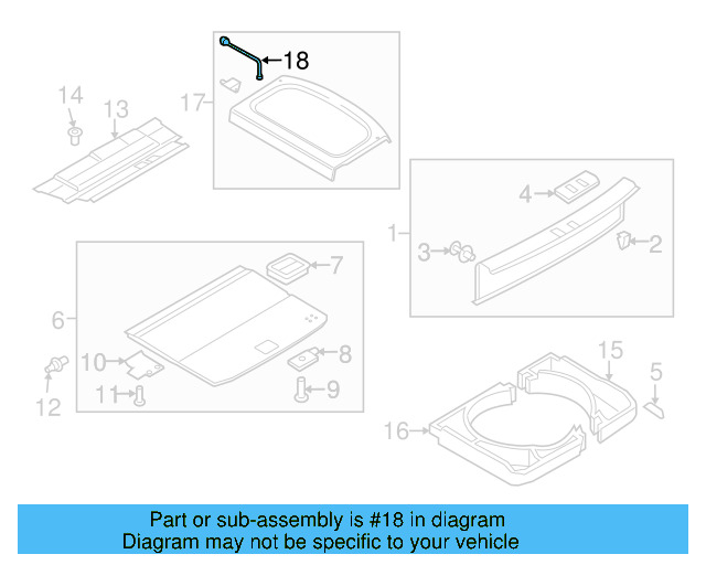 Tonneau Cover Strap 5N0-863-447-9B9 - View 2