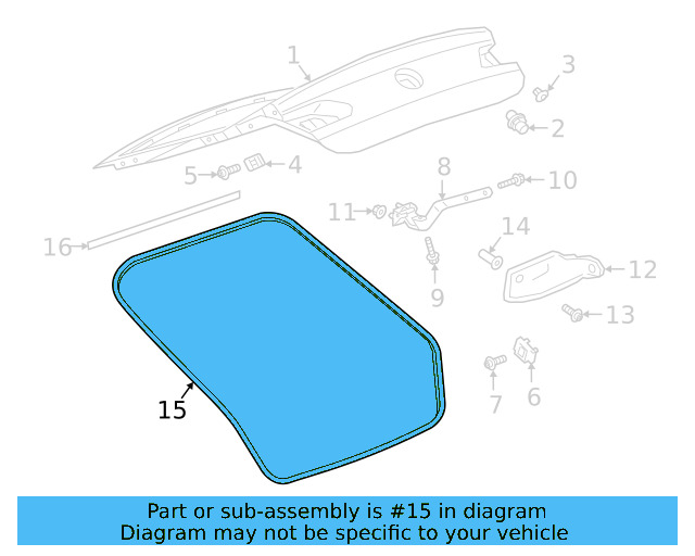 Weatherstrip 3G8-827-705-A-5AP - View 3