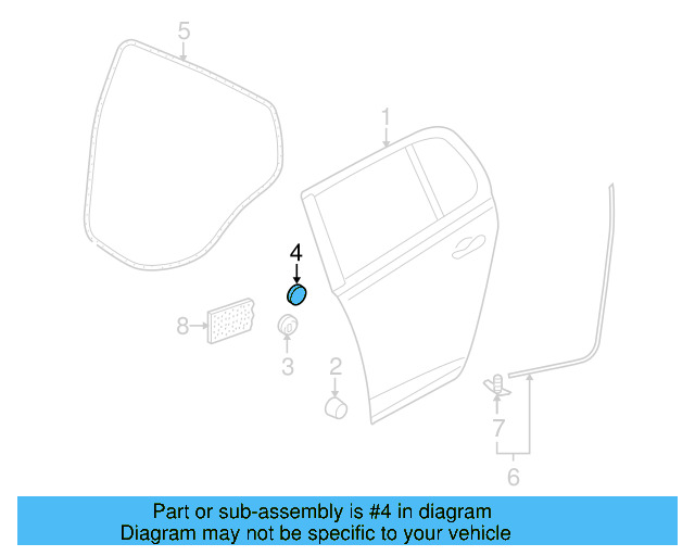 Door Shell Grommet 1K3-837-707-A - View 12