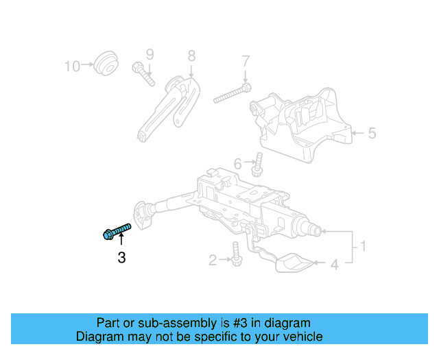 Column Assembly Lower Bolt N-010-335-13