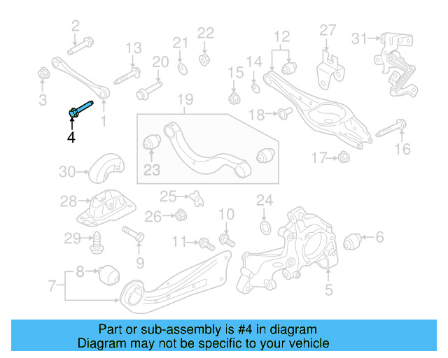 Lower Control Arm Mount Bolt N-106-405-01 - View 31