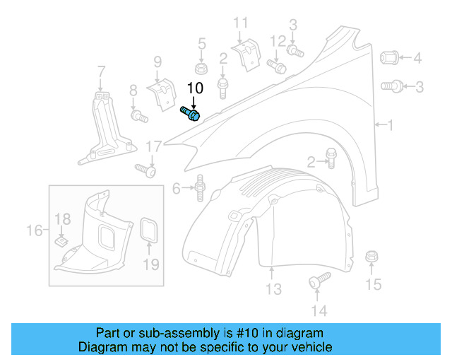 Fender Bolt N-100-091-10 - View 90