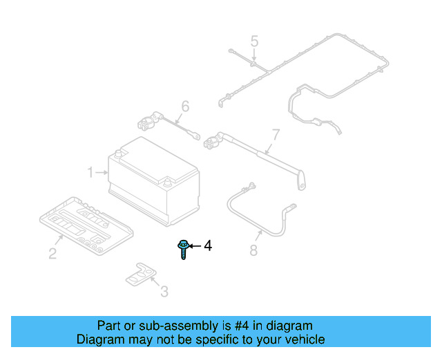 Battery Tray Bolt N-101-069-01 - View 2