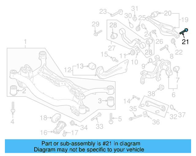 Upper Control Arm Mount Bolt N-105-607-02 - View 26