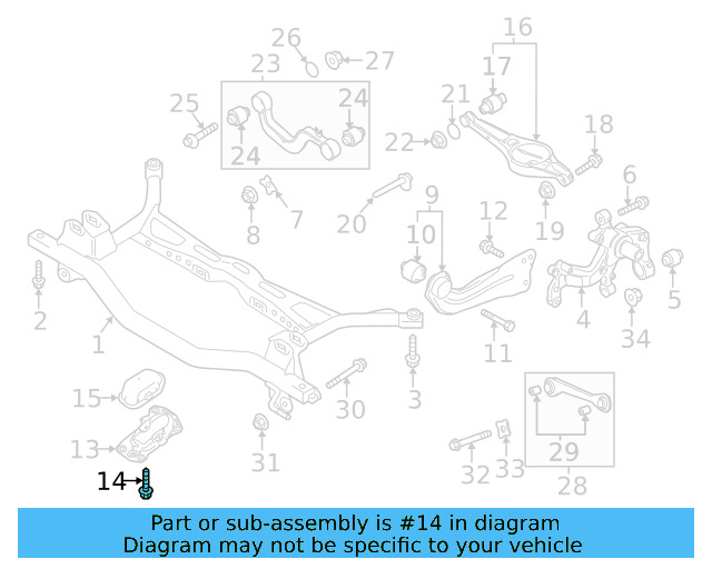 Trailing Arm Mount Bolt N-101-708-04 - View 44
