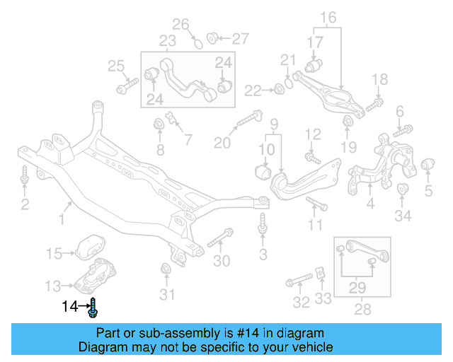 Trailing Arm Mount Bolt N-101-708-04 - View 5