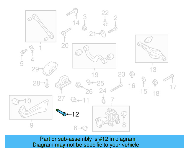 Trailing Arm Mount Bolt N-101-708-04 - View 34