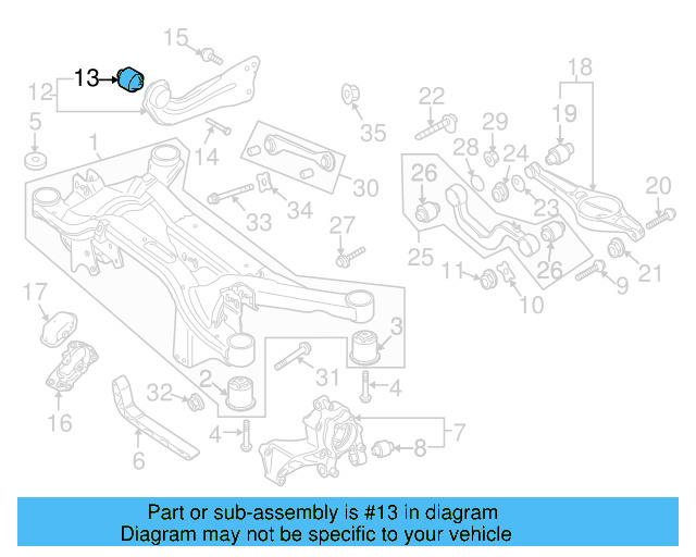 Trailing Arm Mount Bolt N-106-284-01 - View 23