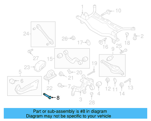 Trailing Arm Mount Bolt N-107-695-01 - View 23