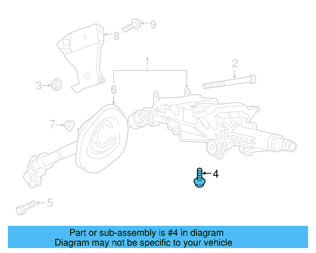 Steering Column Mount Bolt N-102-400-03 - View 16