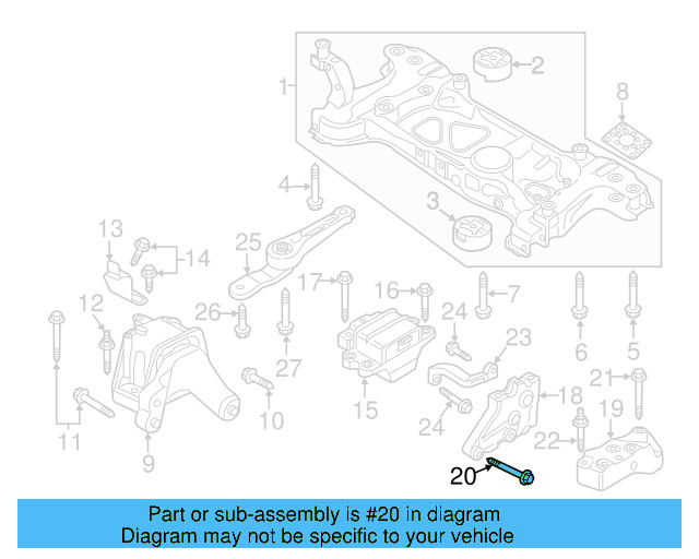 Trans Mount Bracket Bolt N-102-415-07 - View 23