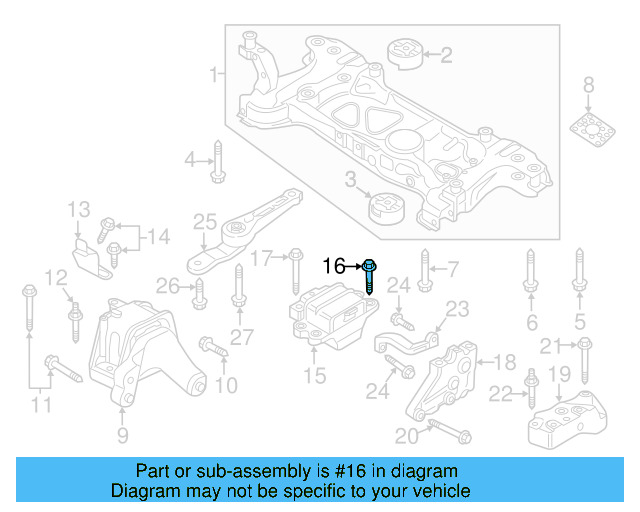 Trans Mount Bracket Bolt N-103-145-05 - View 6