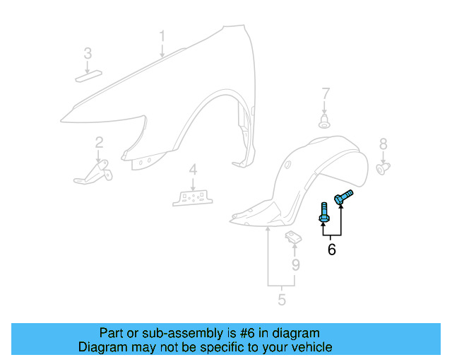Fender Liner Extension Screw N-103-546-02 - View 9