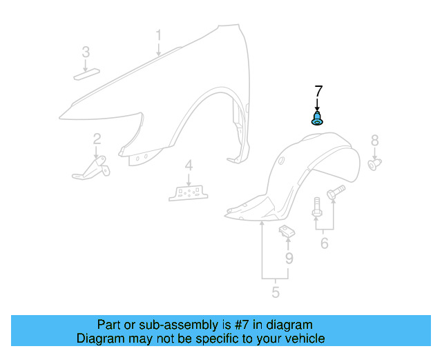 Fender Liner Grommet N-105-073-01 - View 2