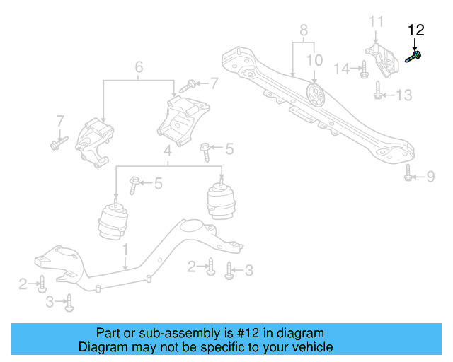 Motor Mount Mount Bolt N-105-167-02