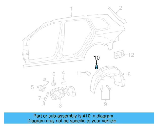 Fender Liner Retainer Nut N-908-338-01 - View 77