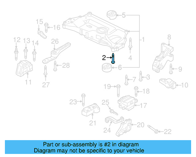 Engine Cradle Front Bolt N-105-286-02 - View 12