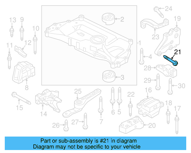 Trans Mount Bracket Bolt N-103-145-05 - View 4