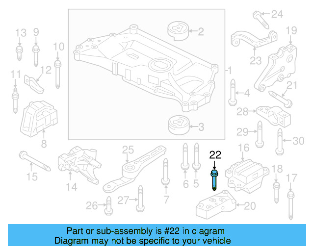 Trans Mount Bracket Bolt N-103-145-05 - View 5