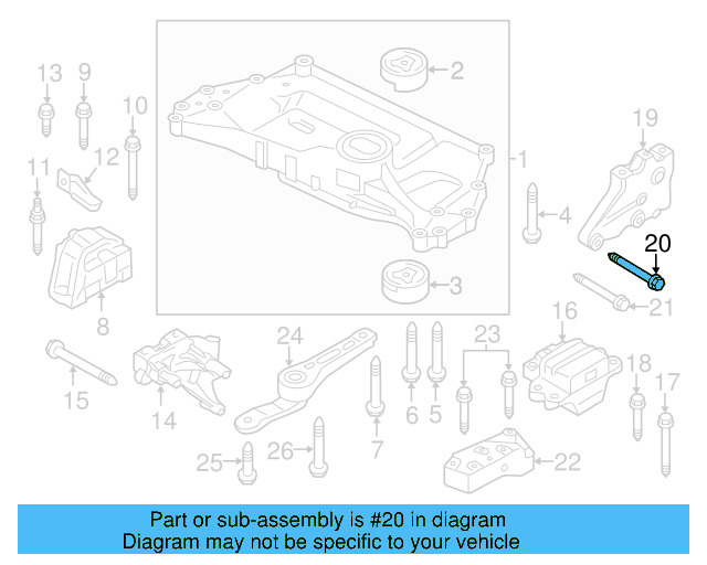 Motor Mount Mount Bolt N-105-524-04 - View 15