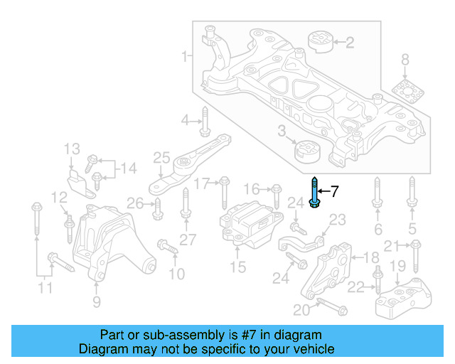 Engine Cradle Mount Bolt N-105-580-02 - View 15