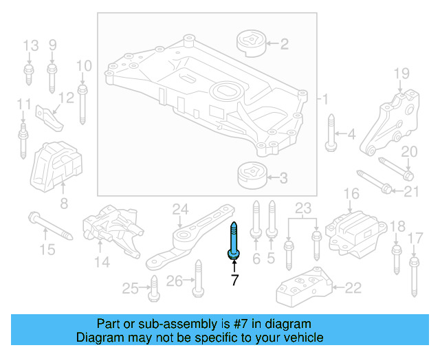 Engine Cradle Mount Bolt N-105-580-02 - View 12