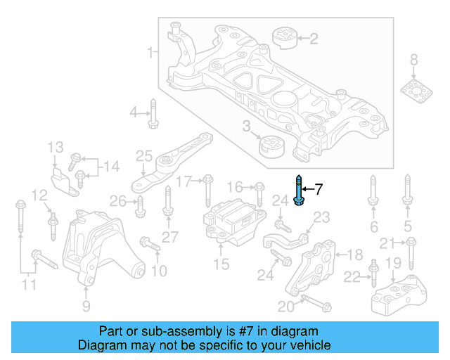 Engine Cradle Mount Bolt N-105-580-02 - View 20