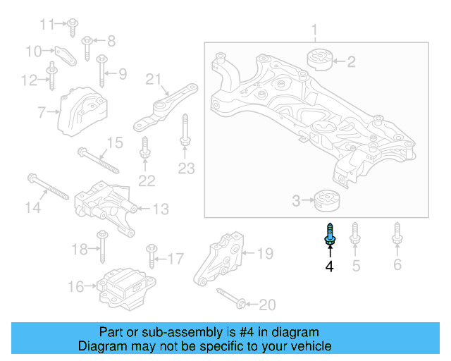 Engine Cradle Mount Bolt N-105-580-02 - View 41