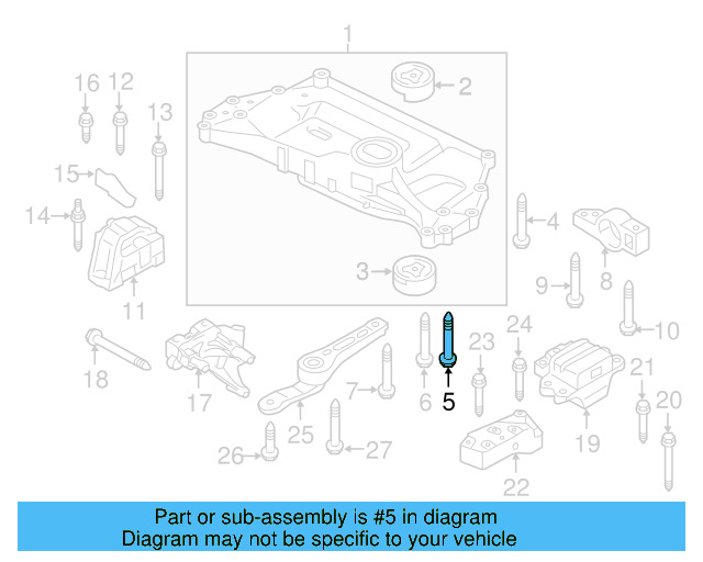 Engine Cradle Mount Bolt N-105-580-02 - View 111