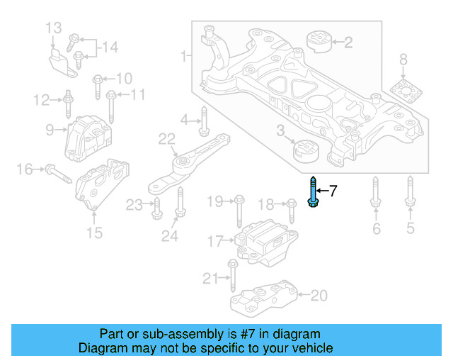 Engine Cradle Mount Bolt N-105-580-02 - View 3