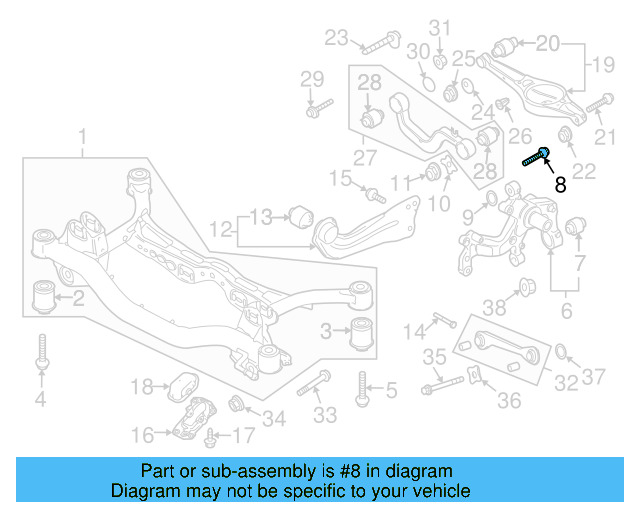 Upper Control Arm Mount Bolt N-105-607-02 - View 23