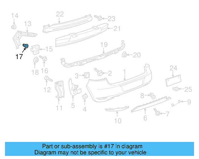 Bumper Cover Support Rail Nut N-910-189-01 - View 82