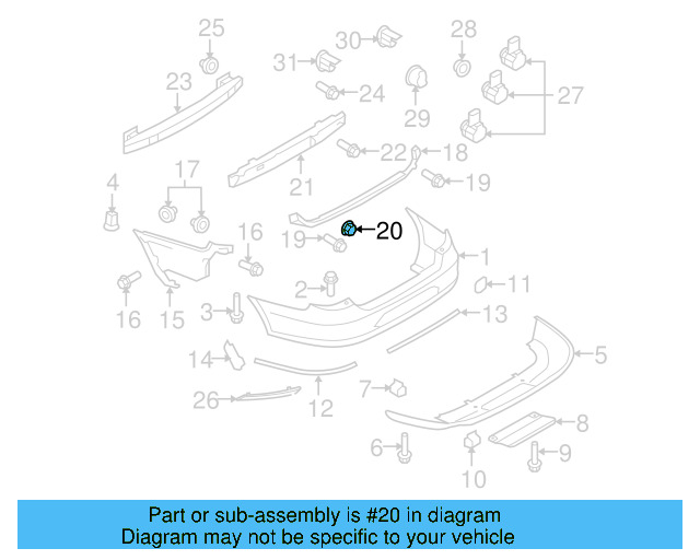 Bumper Cover Support Rail Nut N-910-189-01 - View 39