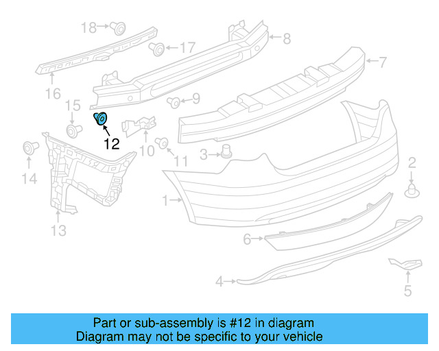 Bumper Cover Support Rail Nut N-910-189-01 - View 74