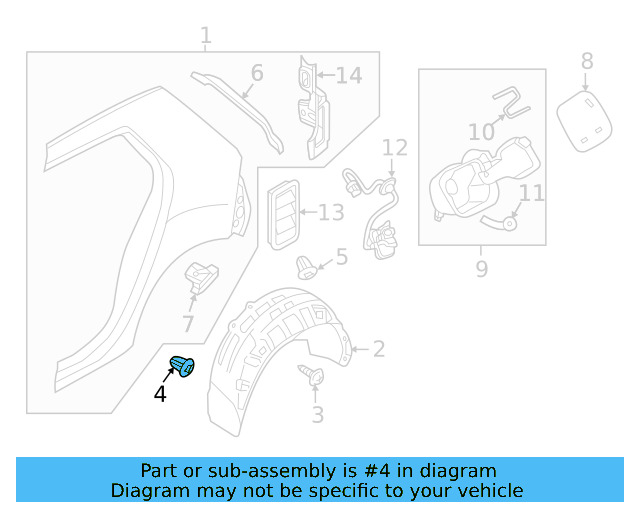Wheelhouse Liner Retainer Nut N-106-213-01 - View 9
