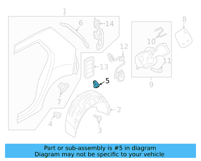Wheelhouse Liner Retainer Nut N-106-213-01 - View 204