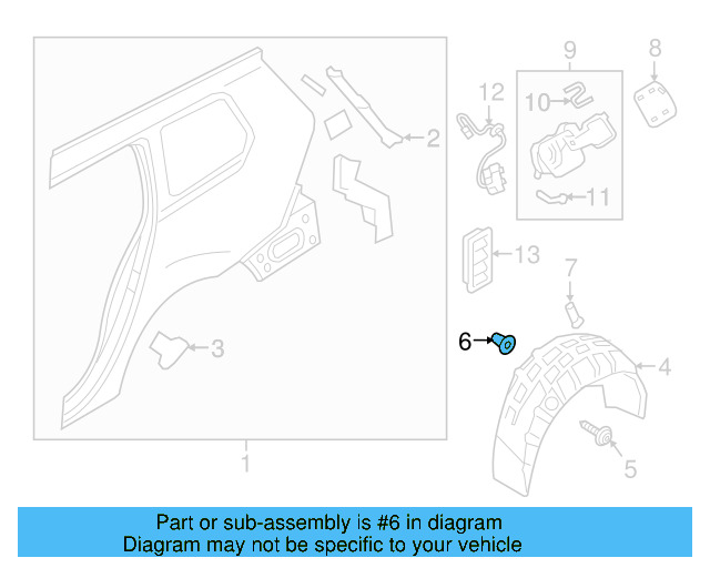 Wheelhouse Liner Retainer Nut N-106-213-01 - View 174