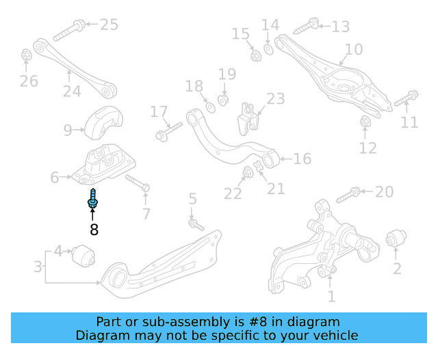 Trailing Arm Mount Bolt N-106-284-01 - View 36