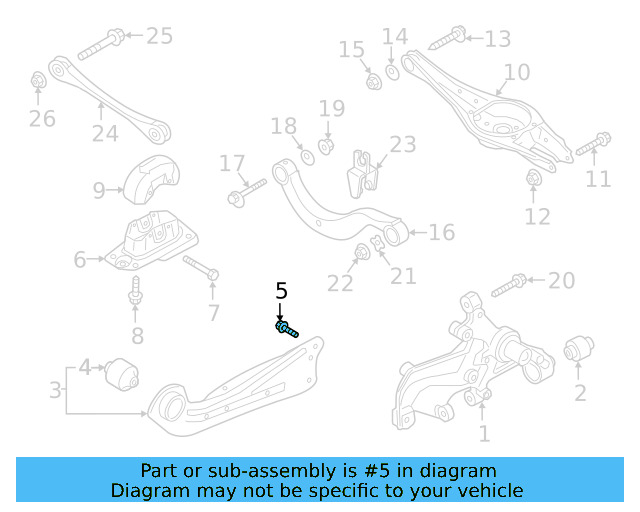 Trailing Arm Mount Bolt N-106-284-01 - View 37