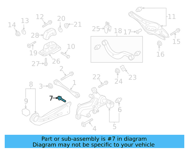 Trailing Arm Mount Bolt N-106-284-01 - View 46