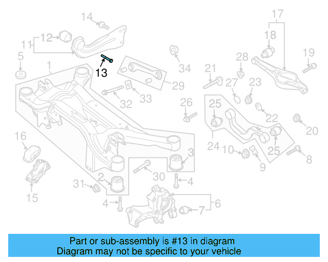 Trailing Arm Mount Bolt N-107-695-01 - View 43