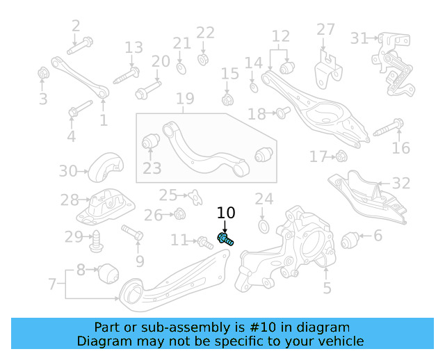 Trailing Arm Mount Bolt N-106-284-01 - View 39