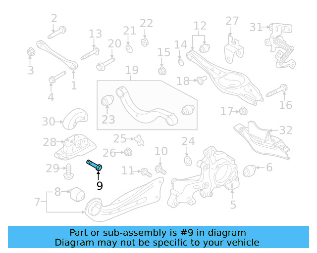 Trailing Arm Mount Bolt N-107-695-01 - View 40