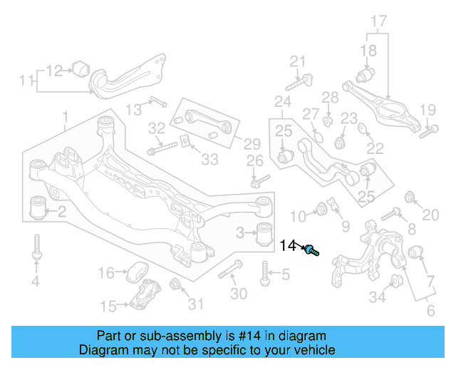 Trailing Arm Mount Bolt N-107-695-01 - View 59