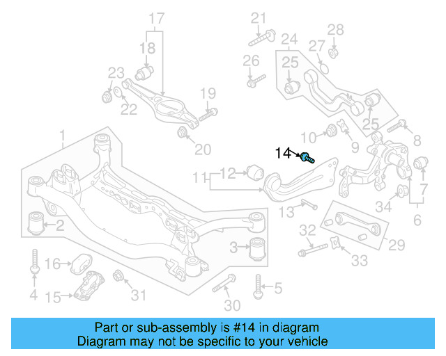 Trailing Arm Mount Bolt N-106-284-01 - View 50